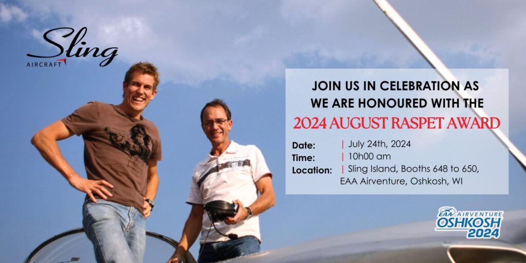 sling aircraft dr august raspet award 2024 eaa airventure oshkosh||||||