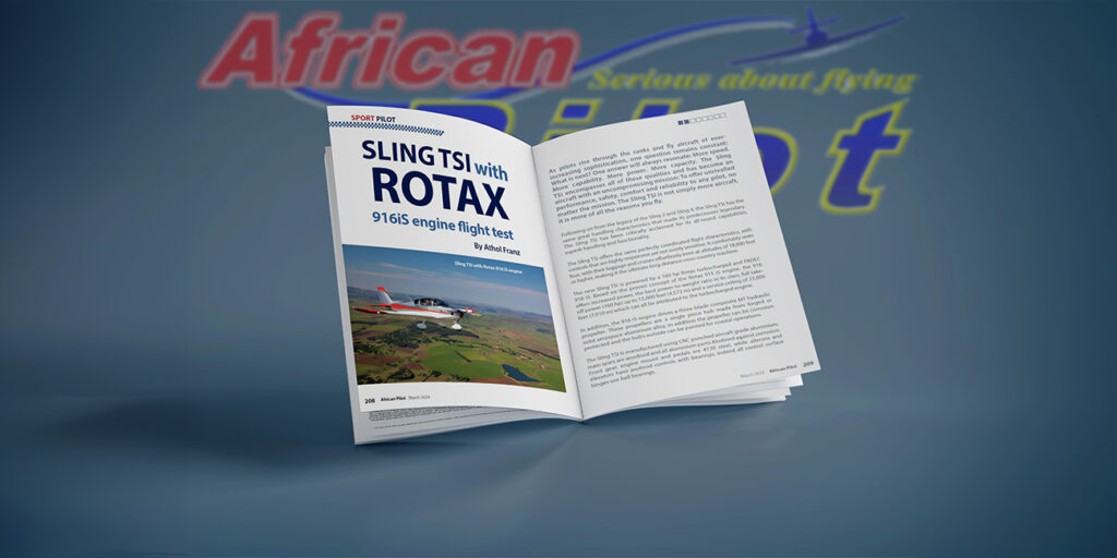african pilot sling tsi with rotax 916 is engine flight test sling aircraft
